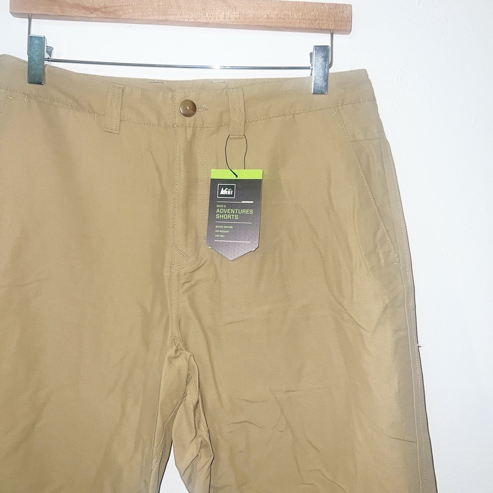 REI men’s burlap UPF 50 the adventure quick drying khaki tan shorts - Picture 2 of 14